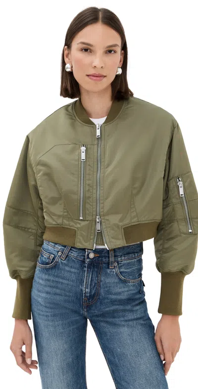 3.1 Phillip Lim Nylon Cropped Bomber Army In Green