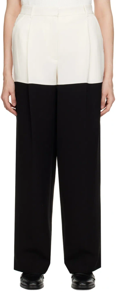 3.1 Phillip Lim Off-white & Black Colorblock Trousers In Offwhite-blk Ow101