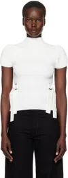 3.1 Phillip Lim Off-white Compact Rib Tulip Top In Ivory