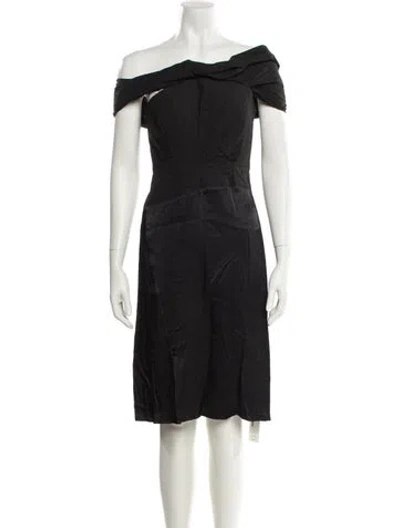 Pre-owned 3.1 Phillip Lim Off-the-shoulder Knee-length Dress In Black