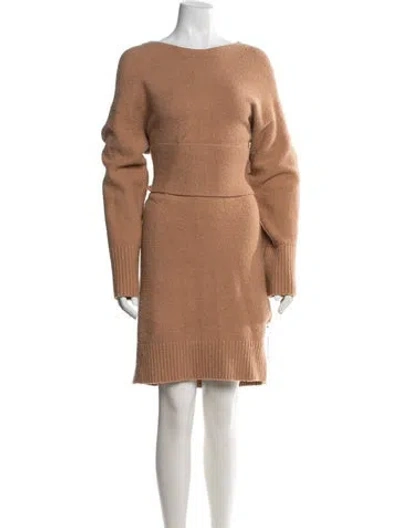 Pre-owned 3.1 Phillip Lim Off-the-shoulder Knee-length Dress In Brown