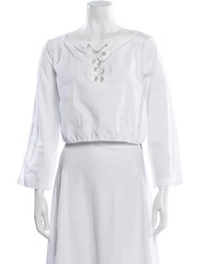 Pre-owned 3.1 Phillip Lim Off-the-shoulder Long Sleeve Top In White
