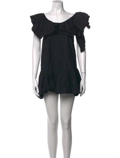 Pre-owned 3.1 Phillip Lim Off-the-shoulder Mini Dress In Black