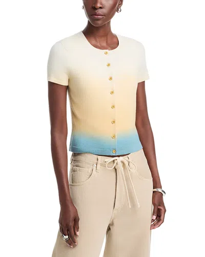 3.1 Phillip Lim Ombre Knit Short Sleeve Cardigan In Multi