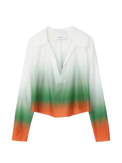 3.1 Phillip Lim Ombré Long-sleeves Blouse In Multi