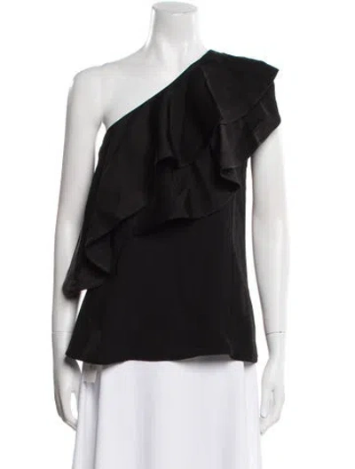 Pre-owned 3.1 Phillip Lim One-shoulder Short Sleeve Blouse In Black