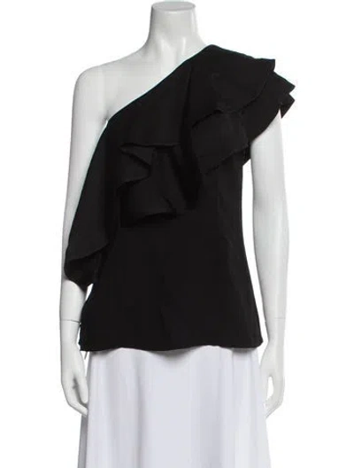 Pre-owned 3.1 Phillip Lim One-shoulder Short Sleeve Blouse W/ Tags In Black
