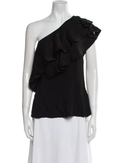 Pre-owned 3.1 Phillip Lim One-shoulder Short Sleeve Top In Black