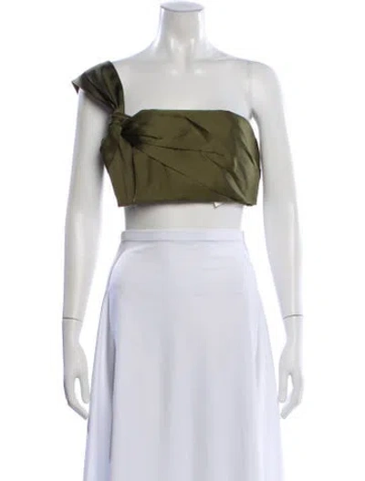 Pre-owned 3.1 Phillip Lim One-shoulder Sleeveless Crop Top In Green