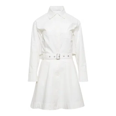 3.1 Phillip Lim Open Flounce Back Belted Dress In White