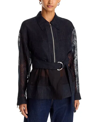 3.1 Phillip Lim Organza Fil Coupe Double Layered Utility Jacket In Black