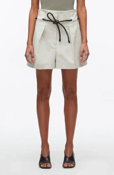 3.1 Phillip Lim Origami Belted Stretch Cotton Shorts In Gray