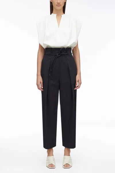 3.1 Phillip Lim Twill High Waisted Belted Pant In Black