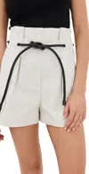 3.1 Phillip Lim High-waisted Drawstring Short Shorts In Cement