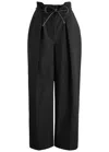 3.1 Phillip Lim Womens Pleated Cotton Straight Leg Pants In Black