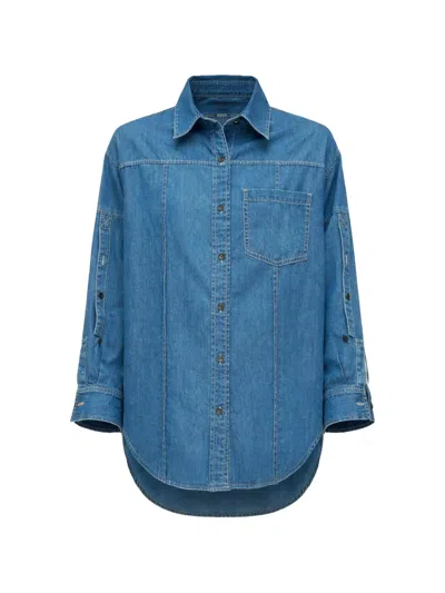 3.1 Phillip Lim Oversized Chambray Shirt In Blue