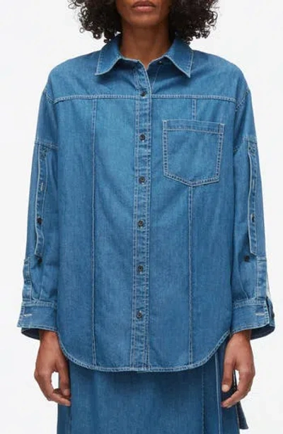 3.1 Phillip Lim Oversized Cotton Chambray Shirt In Purple