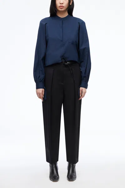 3.1 Phillip Lim Oxford Cotton Poet Blouse In Blue