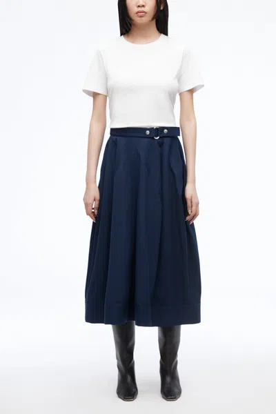3.1 Phillip Lim Oxford Cotton Umbrella Skirt In Blue
