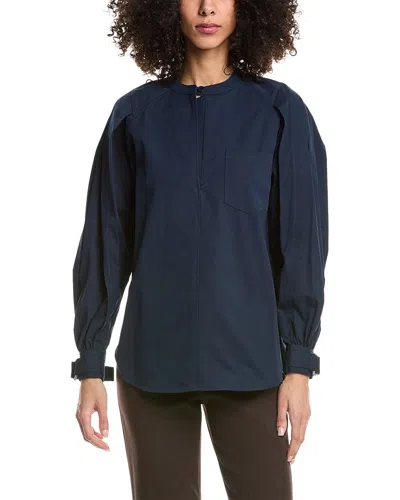 3.1 Phillip Lim Oxford Oversized Poet Blouse In Blue