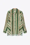 3.1 Phillip Lim Painted Stripe Long Sleeve Shirt In Green