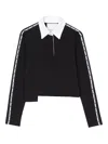 3.1 Phillip Lim Panelled Eyelet-detail Polo Top In Black