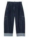 3.1 Phillip Lim Curved Wide-leg Cropped Jeans In Blue