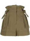 3.1 Phillip Lim Linen Paper Bag Shorts In Green