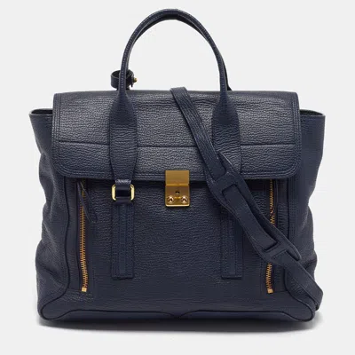 Pre-owned 3.1 Phillip Lim Pashli Large Navy Blue Leather Satchel