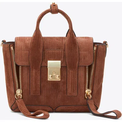 3.1 Phillip Lim Pashli Mini Embossed Suede Handbag In Brown