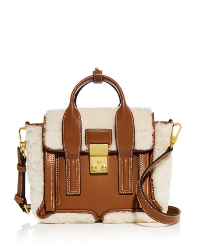 3.1 Phillip Lim Pashli Mini Sherpa Trim Satchel In Natural