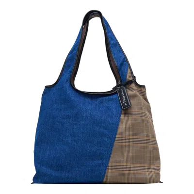 3.1 Phillip Lim Patchwork Denim Market Tote In Purple