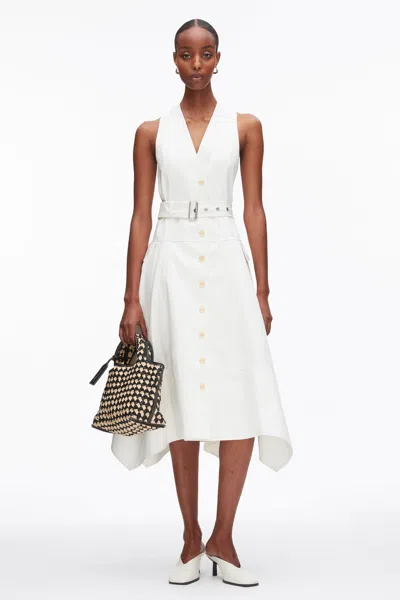 3.1 Phillip Lim Patchwork Sleeveless Belted Utility Dress In Tofu