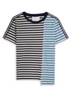 3.1 Phillip Lim Patchwork Striped Cotton T-shirt