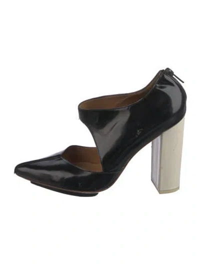 Pre-owned 3.1 Phillip Lim Patent Leather Colorblock Pattern Pumps In Black