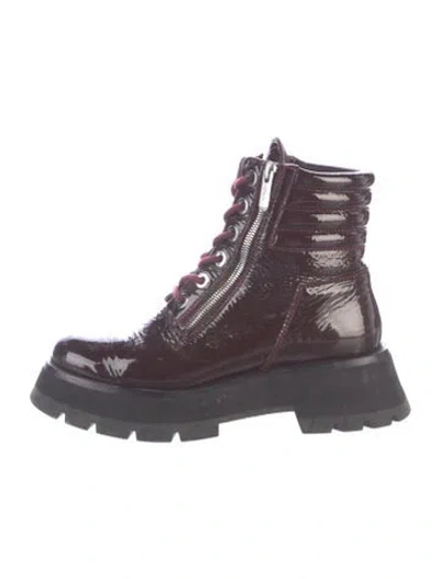 Pre-owned 3.1 Phillip Lim Patent Leather Combat Boots In Purple