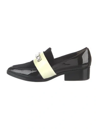 Pre-owned 3.1 Phillip Lim Patent Leather Crystal Embellishments Loafers In Black