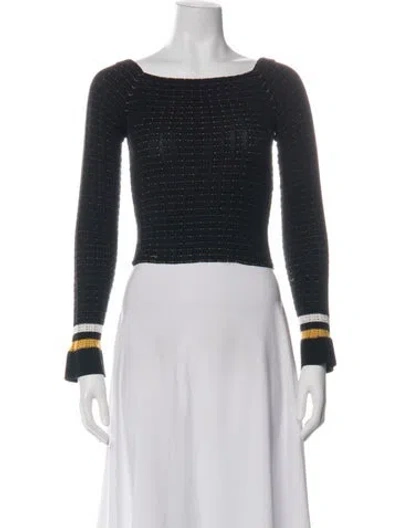 Pre-owned 3.1 Phillip Lim Patterned Bateau Neckline Sweater In Black