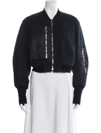 Pre-owned 3.1 Phillip Lim Patterned Bomber Jacket In Black
