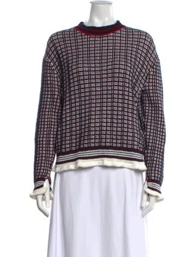 Pre-owned 3.1 Phillip Lim Patterned Crew Neck Sweater In Blue/red