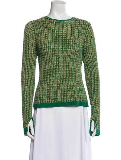 Pre-owned 3.1 Phillip Lim Patterned Crew Neck Sweater In Green