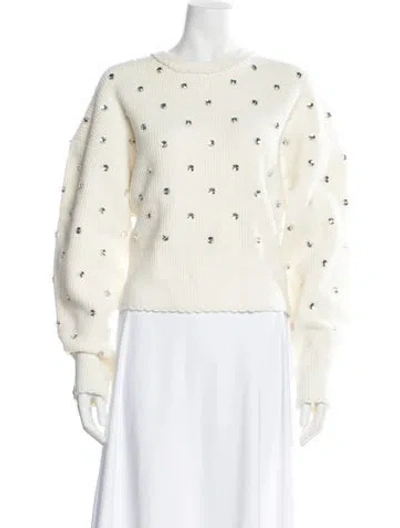 Pre-owned 3.1 Phillip Lim Patterned Crew Neck Sweater In White