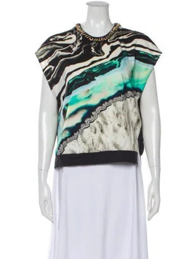 Pre-owned 3.1 Phillip Lim Patterned Crew Neck Top In Black