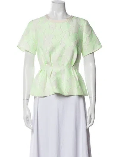 Pre-owned 3.1 Phillip Lim Patterned Crew Neck Top In Green