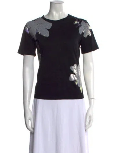 Pre-owned 3.1 Phillip Lim Patterned Crew Neck T-shirt In Black