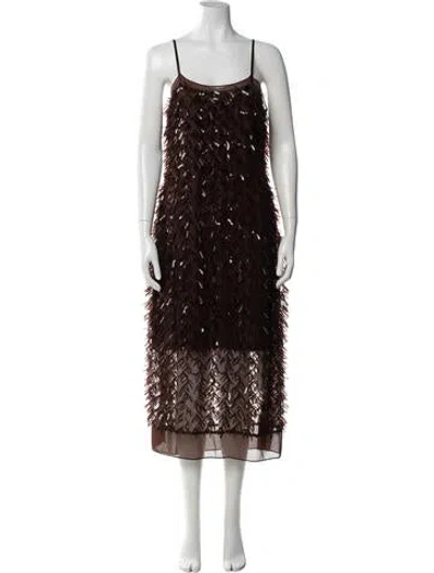 Pre-owned 3.1 Phillip Lim Patterned Midi Length Dress W/ Tags In Brown