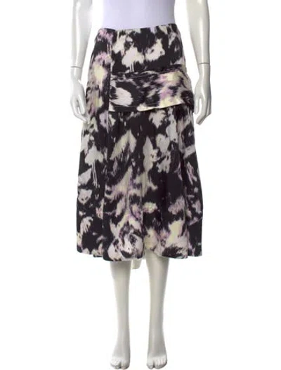 Pre-owned 3.1 Phillip Lim Patterned Midi Length Skirt In Black