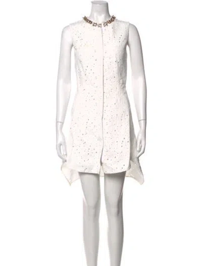 Pre-owned 3.1 Phillip Lim Patterned Mini Dress In White