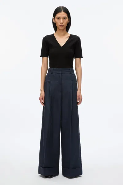 3.1 Phillip Lim Petite Pleated Wide Leg Trouser In Black