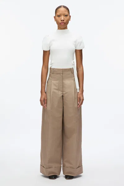 3.1 Phillip Lim Petite Pleated Wide Leg Trouser In Stone Grey